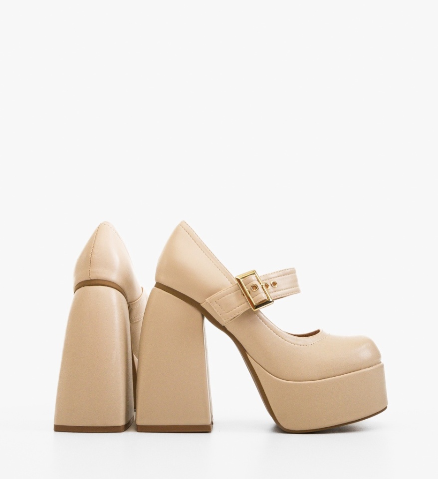 Pantofi dama Luban Bej - Img 3