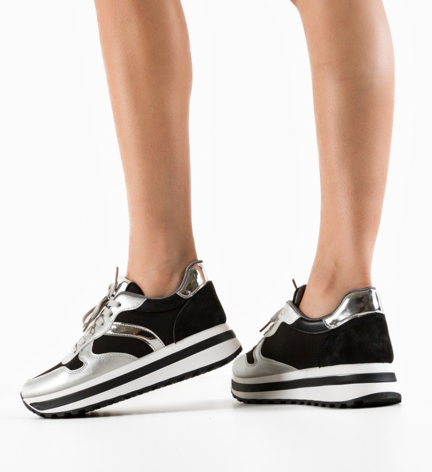 Pantofi Sport Agnes Argintii - Img 8