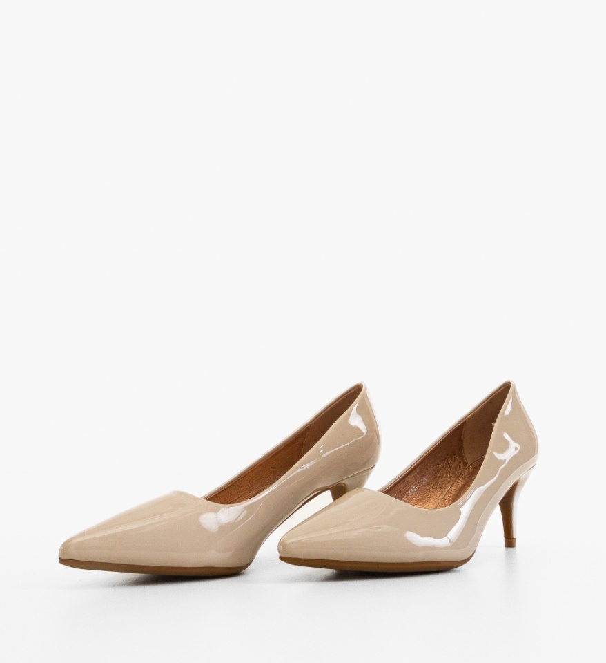 Pantofi stiletto dama Fiona Bej - Img 2