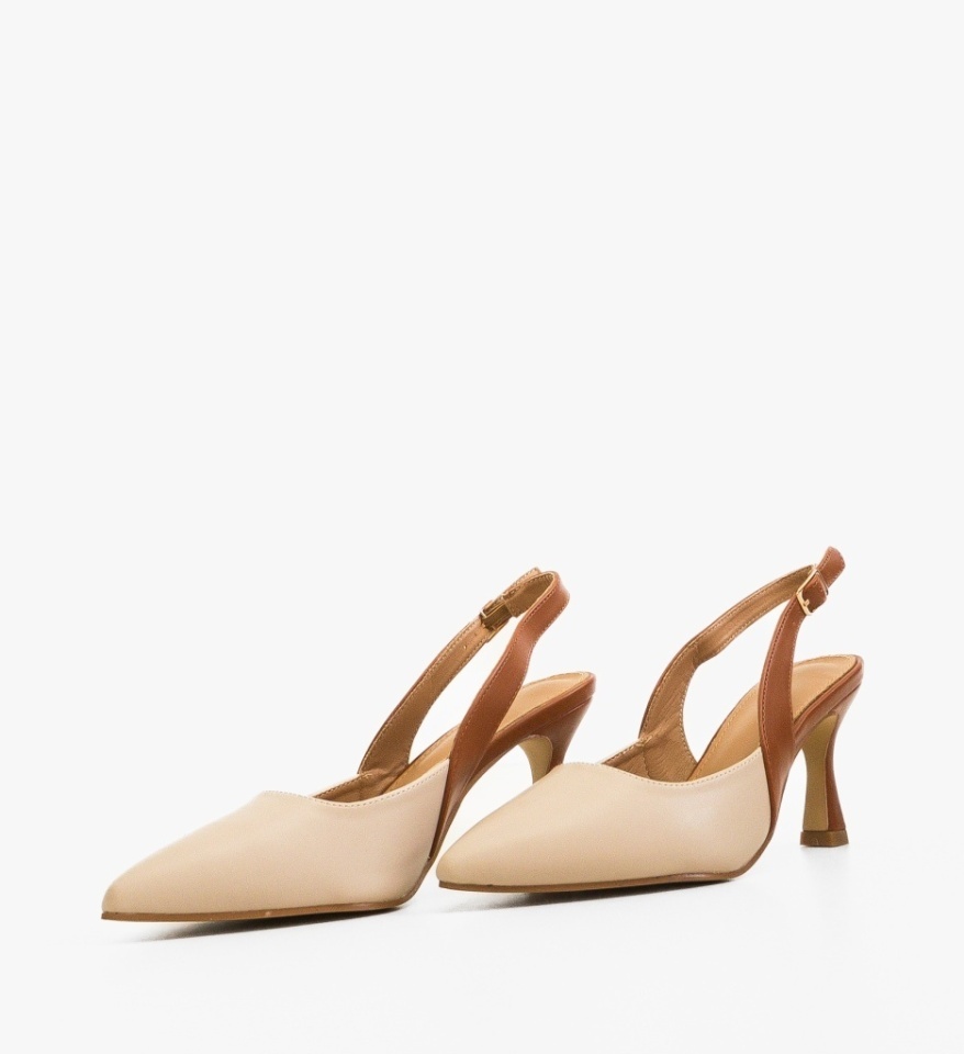 Pantofi stiletto dama Klem Bej - Img 4
