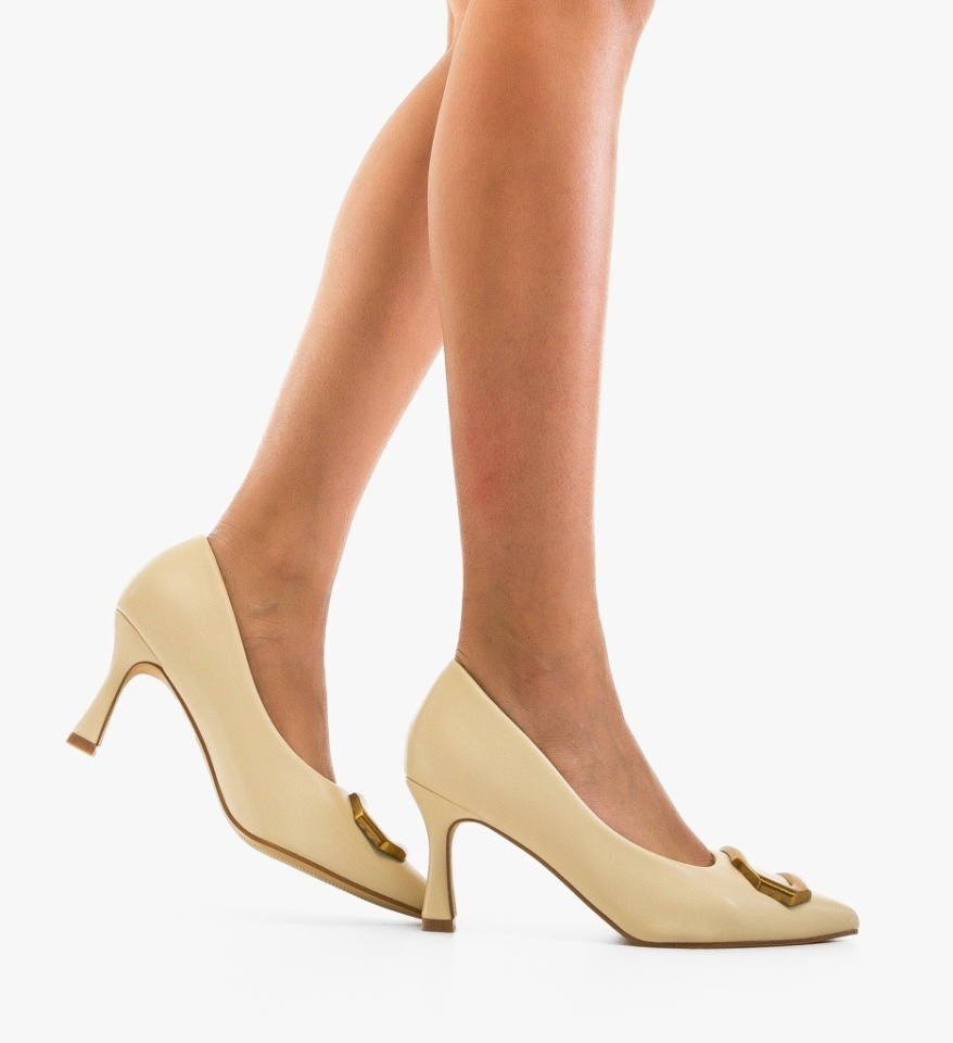 Pantofi stiletto dama Lynda Bej - Img 5