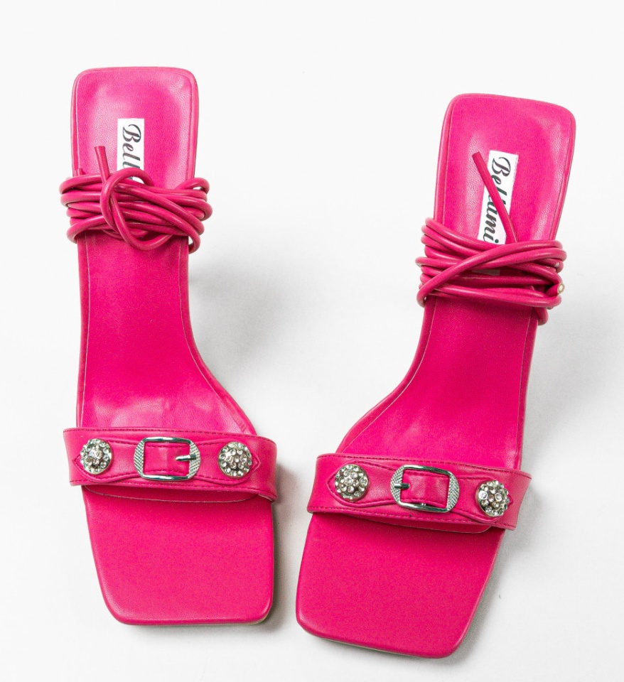 Sandale cu toc Adriano Fuchsia - Img 10