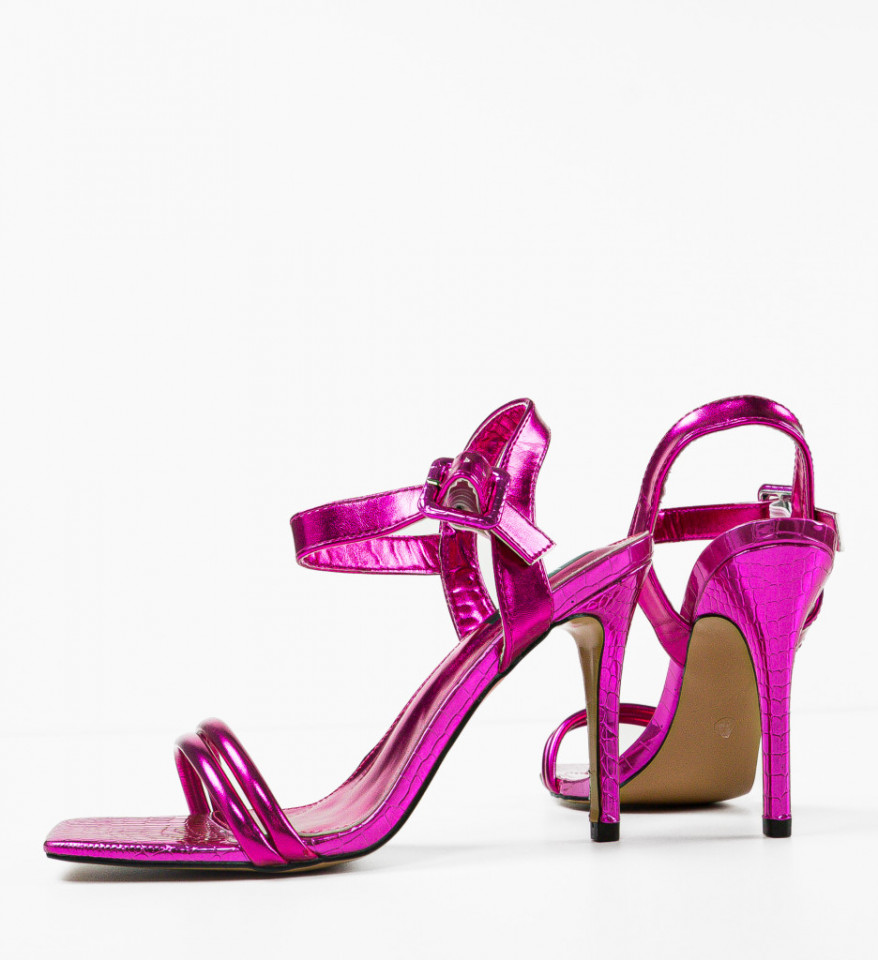 Sandale cu toc Alecia Fuchsia - Img 4