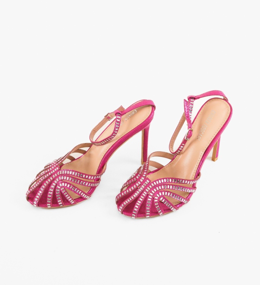 Sandale cu toc Bridg Fuchsia - Img 3