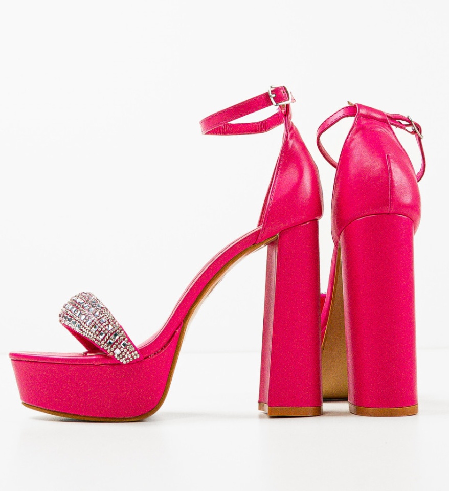 Sandale cu toc Christel Fuchsia - Img 4