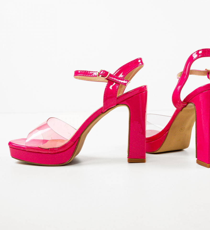 Sandale cu toc Ebaka Fuchsia - Img 2