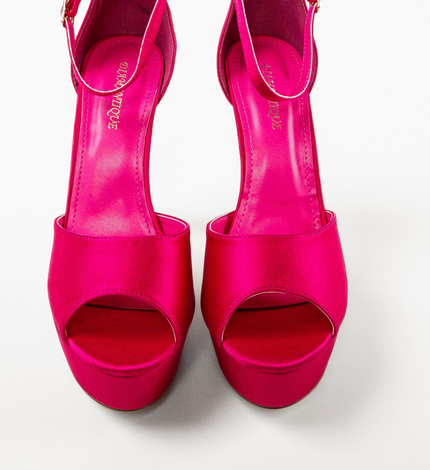 Sandale cu toc Euandro Fuchsia - Img 4