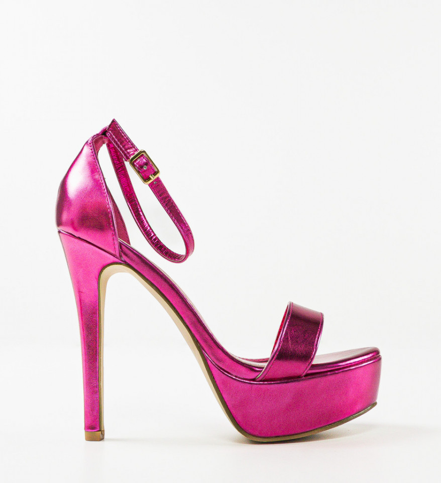 Sandale cu toc Halima Fuchsia