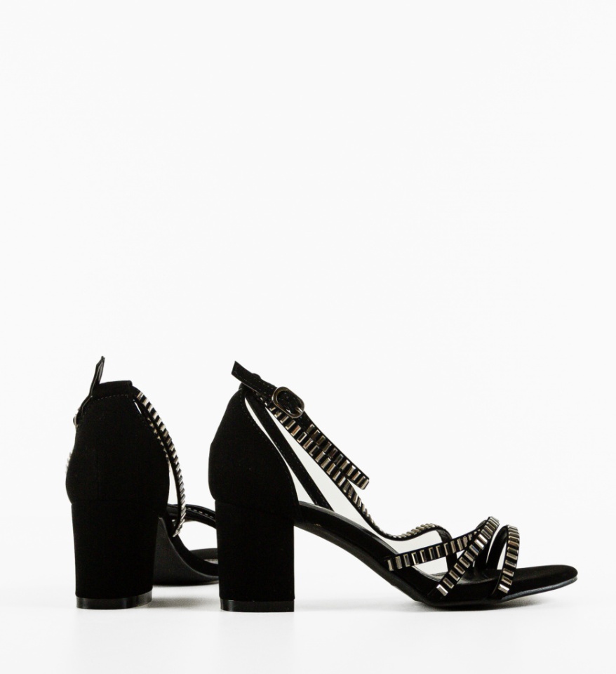 Sandale cu toc Lajmy Negre - Img 2