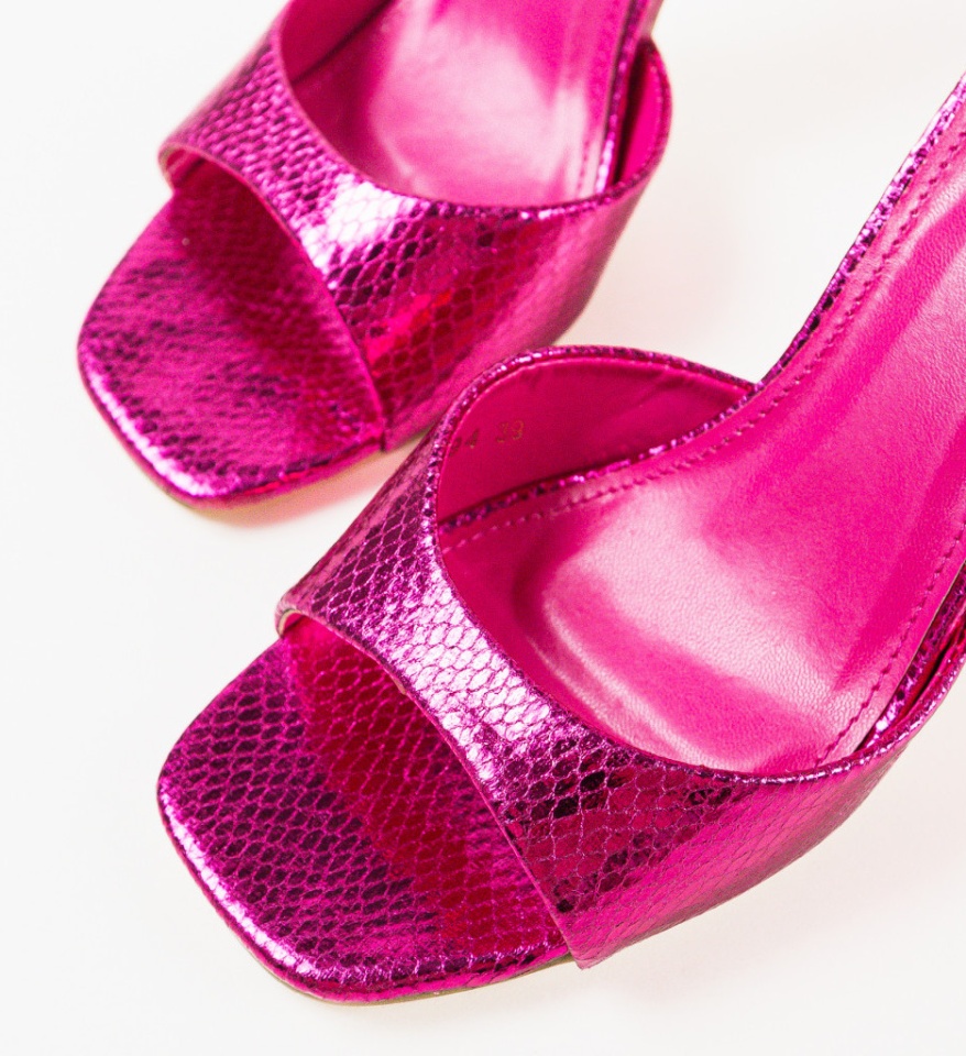 Sandale cu toc Lekaz Fuchsia - Img 12