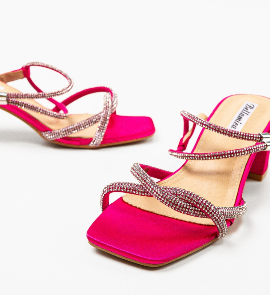 Sandale cu toc Lug Fuchsia - Img 11
