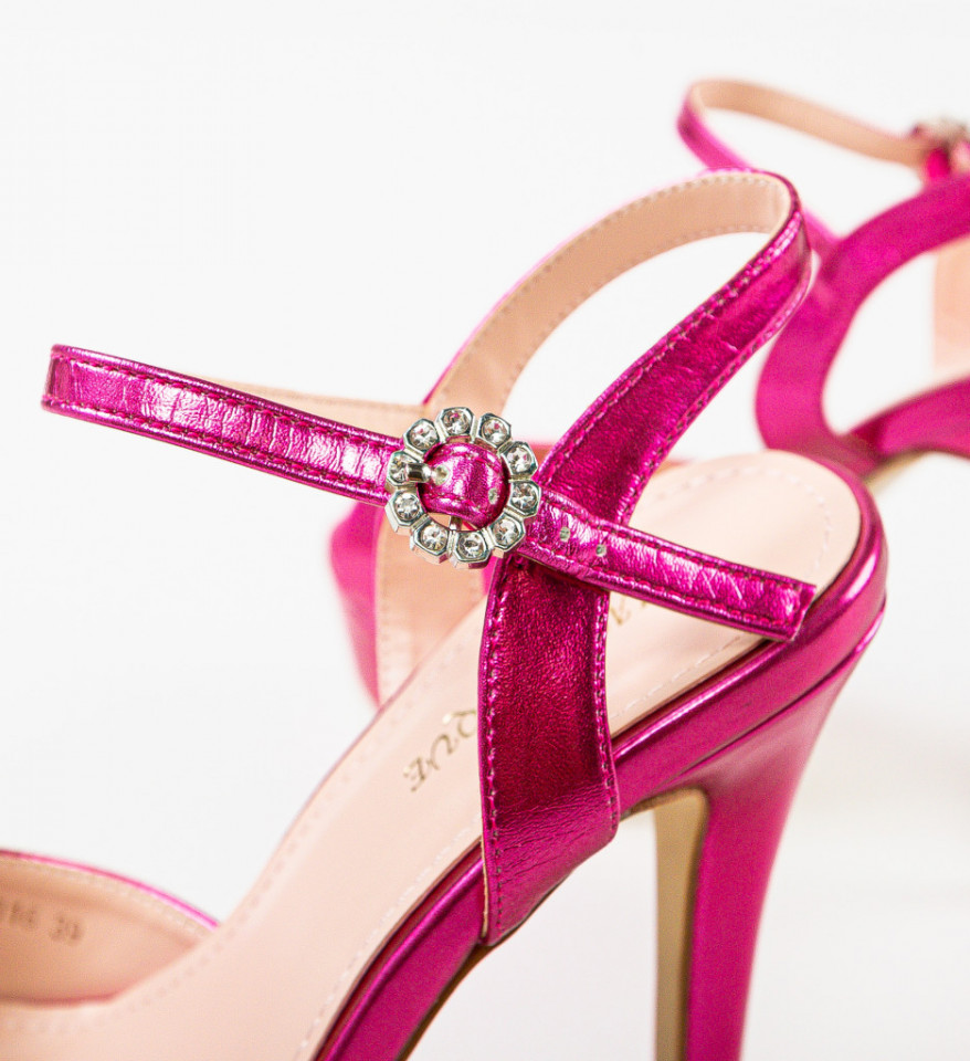 Sandale cu toc Moctez Fuchsia - Img 4