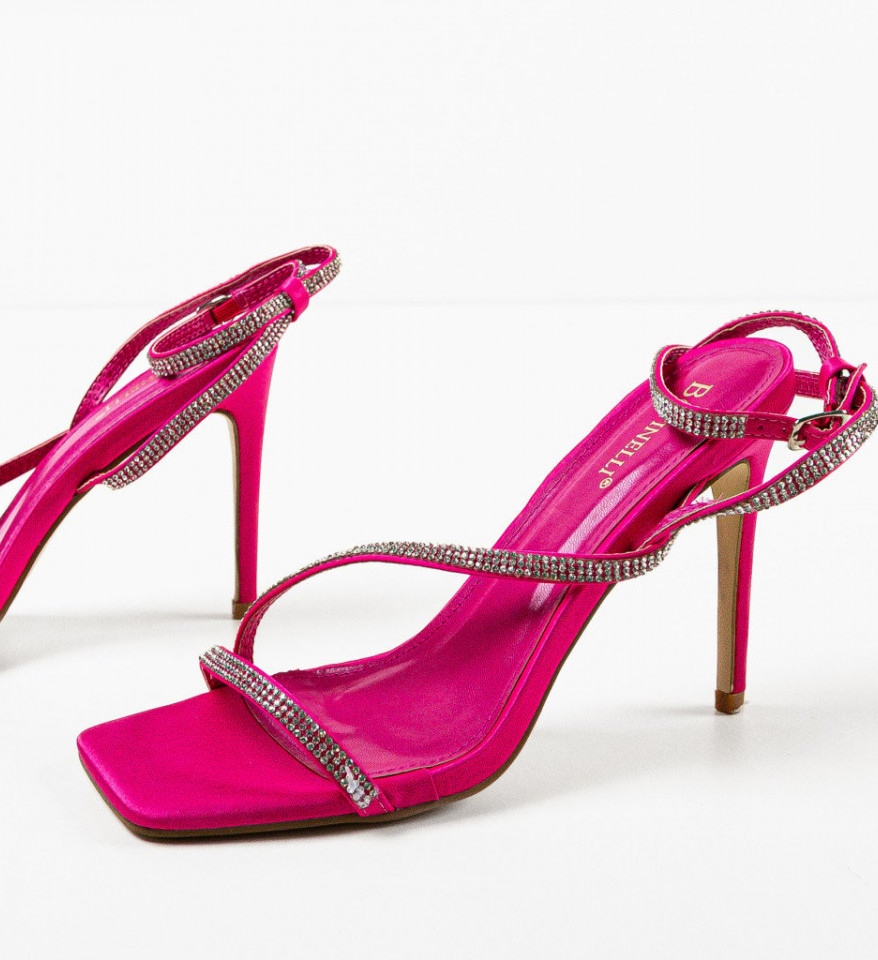 Sandale cu toc Neyman Fuchsia - Img 4