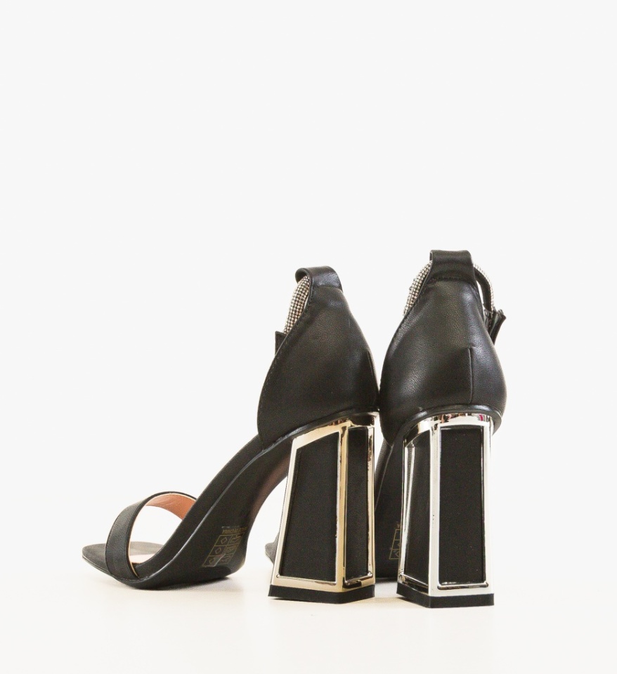 Sandale cu toc Sapphire Negre - Img 2
