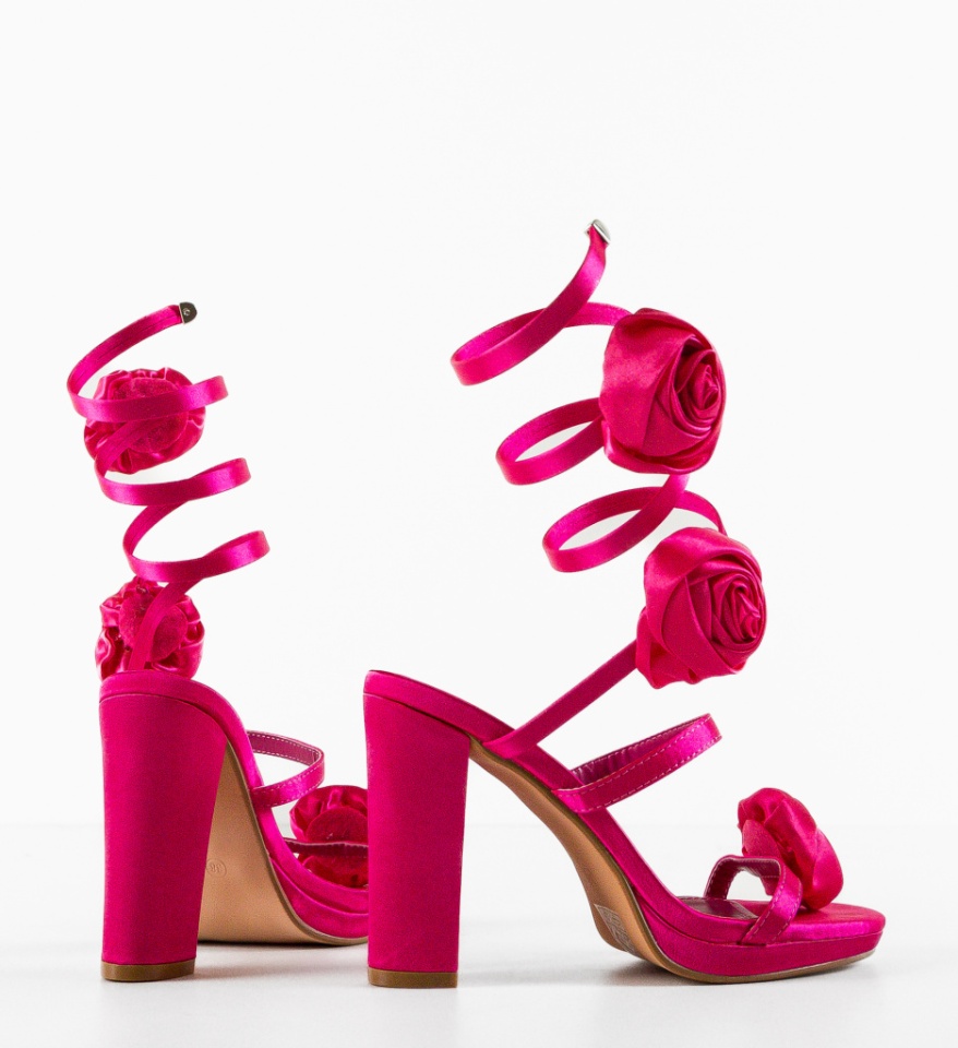 Sandale cu toc Trandaf Fuchsia - Img 3