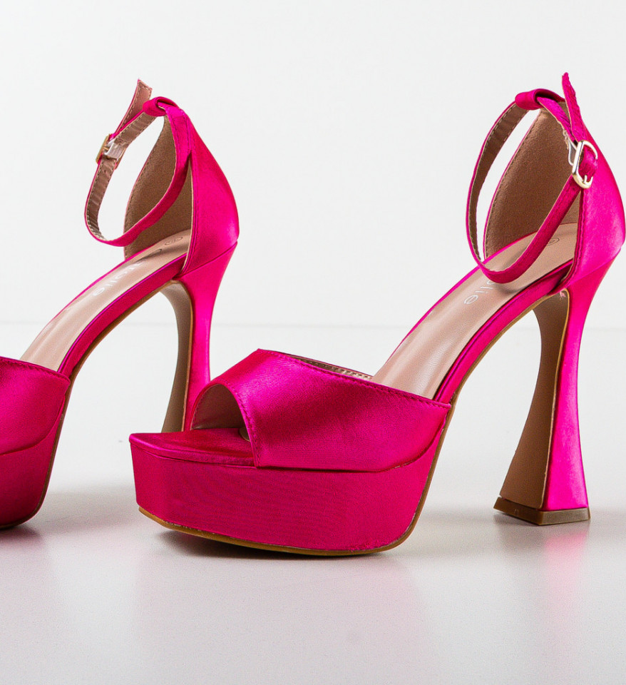 Sandale cu toc Tunyt Fuchsia - Img 3