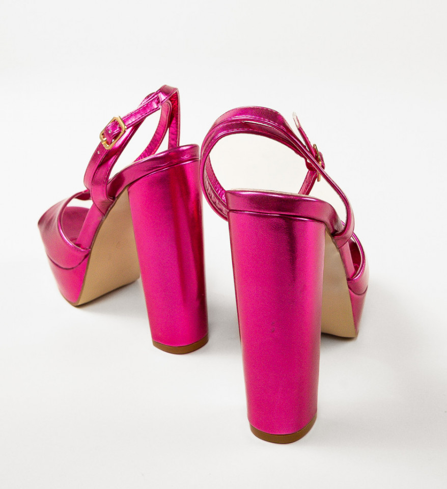Sandale cu toc Yuuki Fuchsia - Img 4