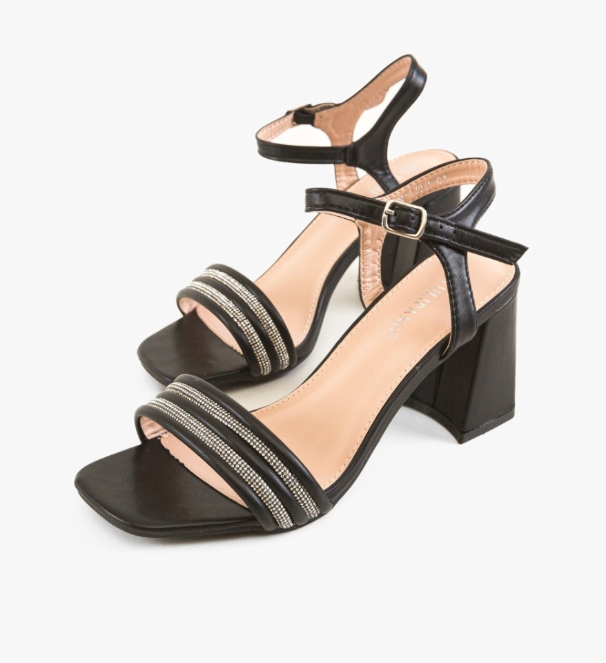 Sandale cu toc Zaynah Negre - Img 2