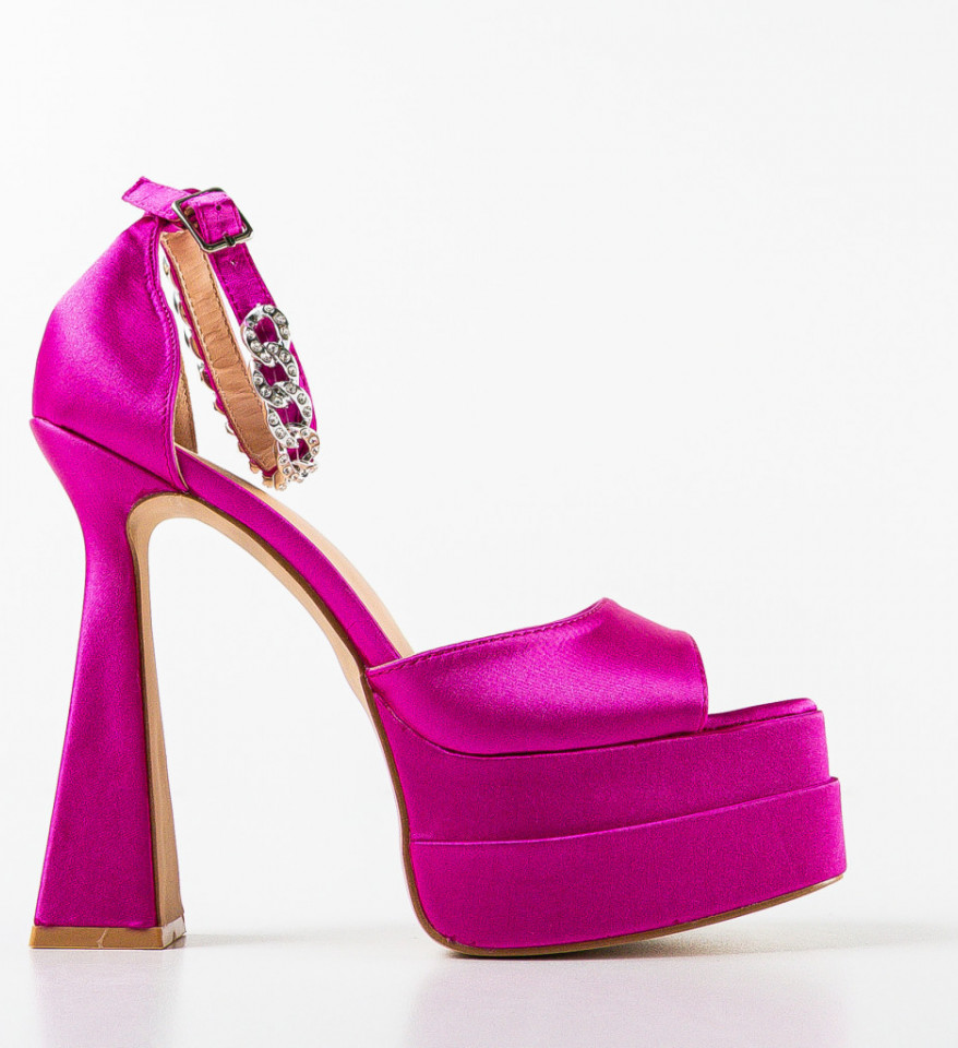 Sandale cu toc Zurema Fuchsia
