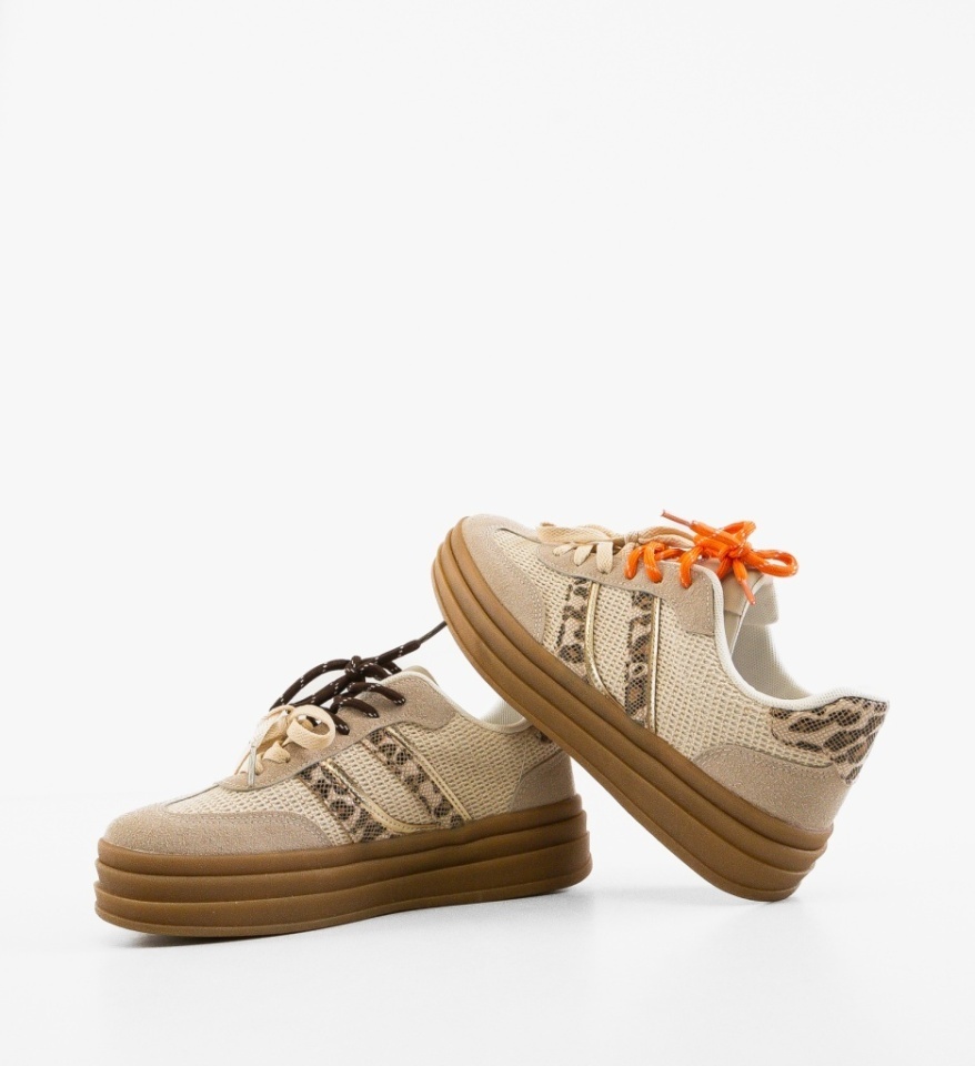 Sneakers dama Boomby Bej - Img 3