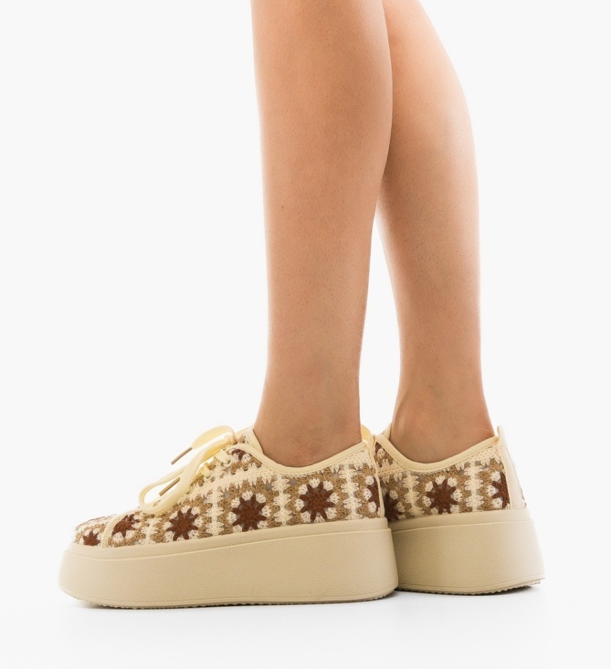 Sneakers dama Maxima Bej - Img 4