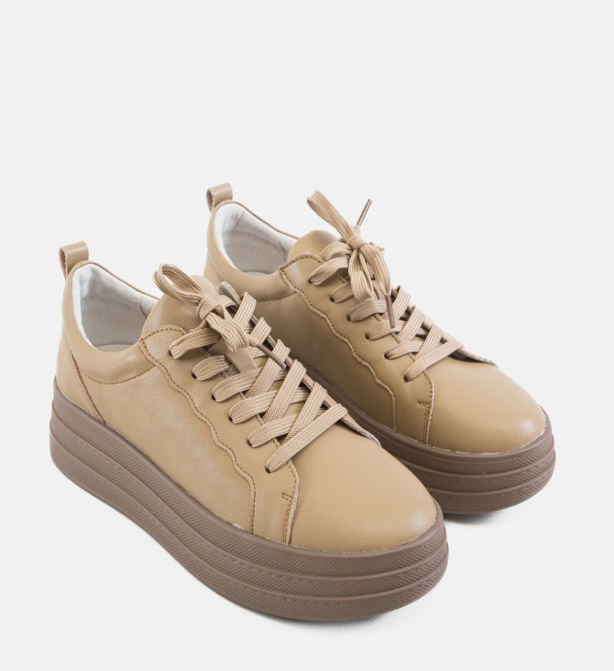 Sneakers dama Praka Bej 2 - Img 3