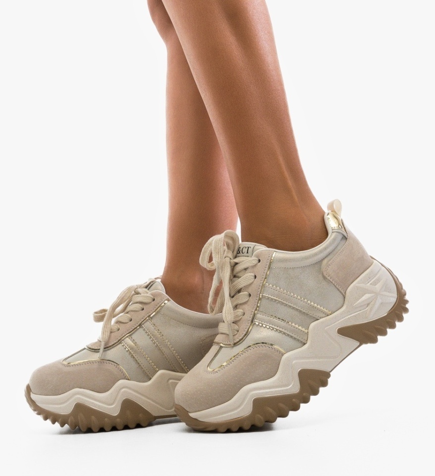 Sneakers dama Sandy Bej - Img 5