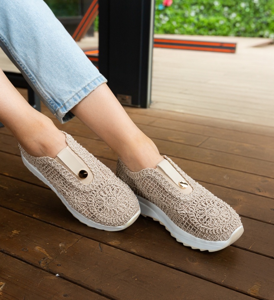 Sneakers dama Selima Bej - Img 2
