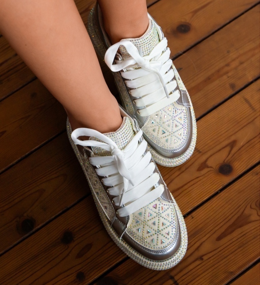 Sneakers dama Trente Argintii - Img 3