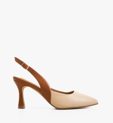 Pantofi stiletto dama Klem Bej