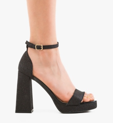 Sandale cu toc Aryan Negre