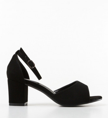 Sandale cu toc Bride Negre