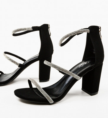 Sandale cu toc Delhi Negre