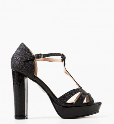 Sandale cu toc Haas Negre