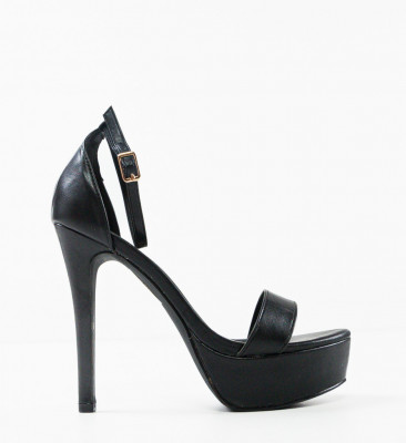 Sandale cu toc Halima Negre