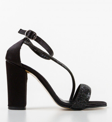 Sandale cu toc Heze Negre 2