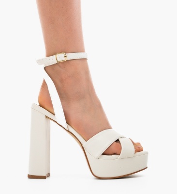 Sandale cu toc Jessica Albe