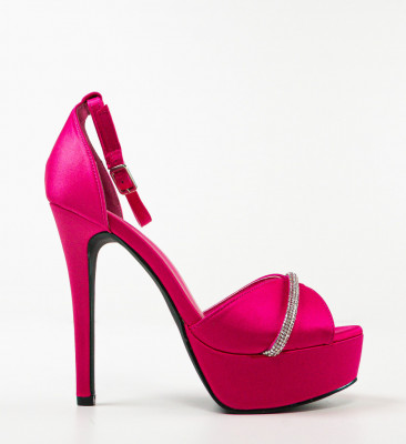 Sandale cu toc Miriam Fuchsia