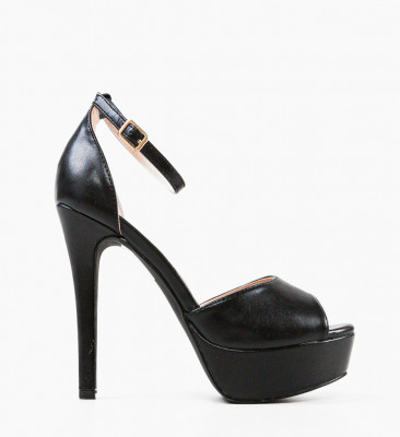 Sandale cu toc Remiel Negre