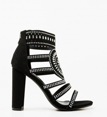 Sandale cu toc Samanta Negre