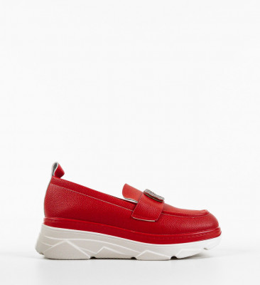 Pantofi casual dama Lonaza Rosii