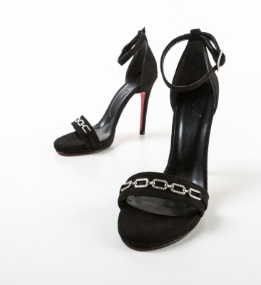 Sandale cu toc Donarda Negre
