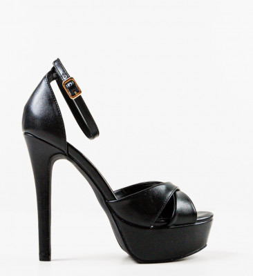Sandale cu toc Foja Negre
