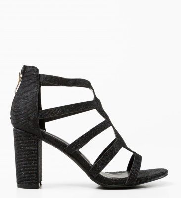 Sandale cu toc Hoshino Negre 2