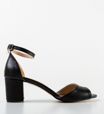Sandale cu toc Miko Negre 2