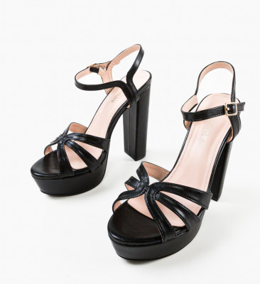 Sandale cu toc Mumbi Negre