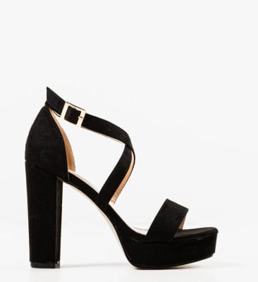 Sandale cu toc Oklan Negre