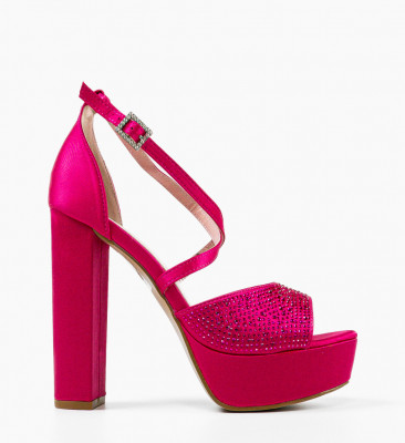 Sandale cu toc Parthen Fuchsia