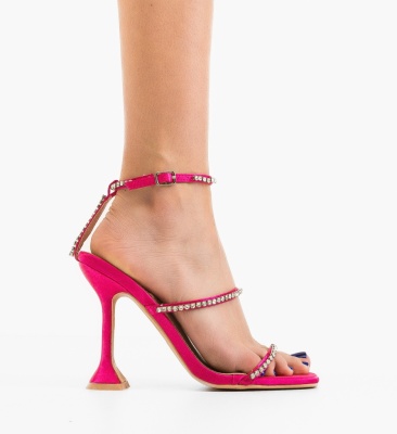 Sandale cu toc Selina Fuchsia