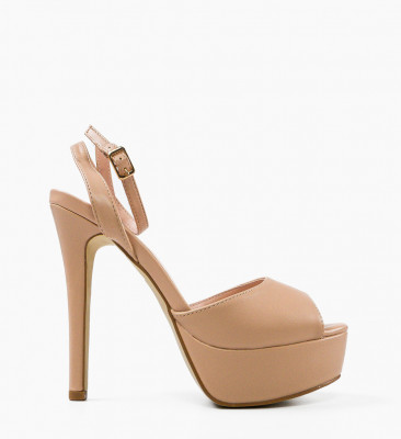 Sandale cu toc Thyrza Nude